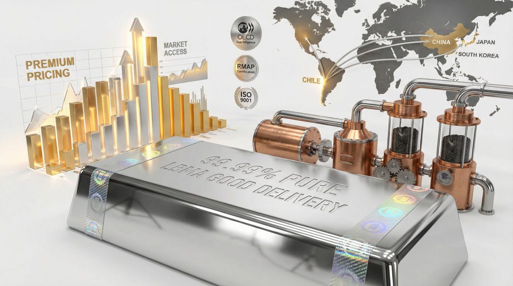 Codelco silver ingots and global certification.