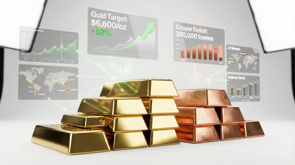 Gold copper commodities outlook visualized with graphs.
