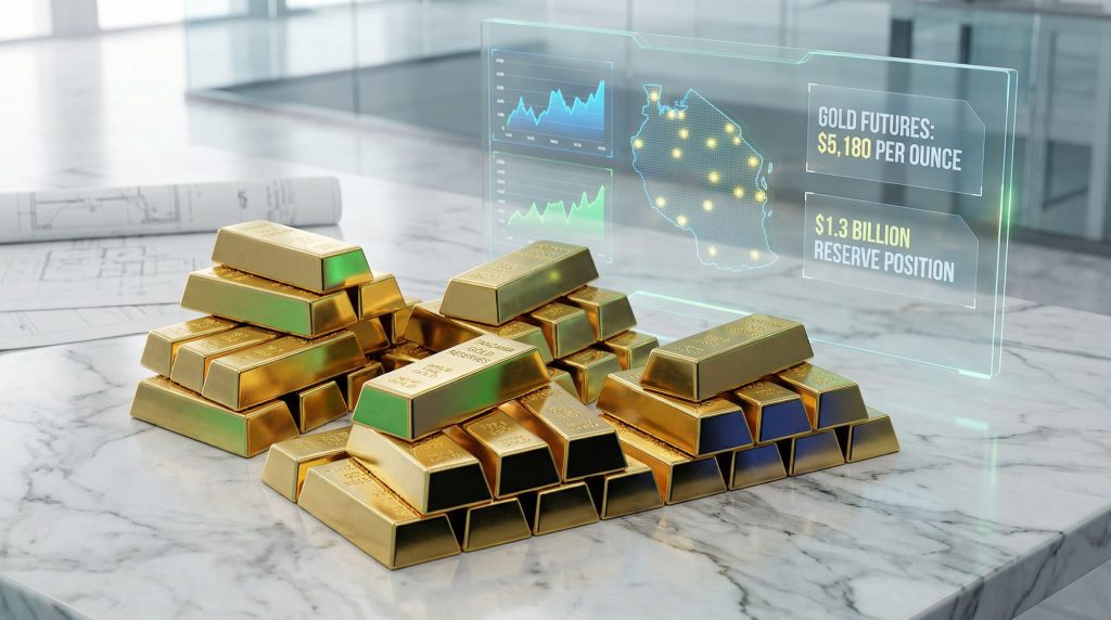 Tanzania gold reserve stacks for funding.