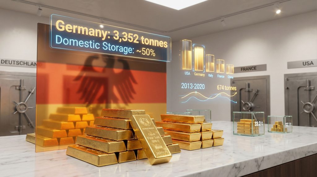 Bundesbank gold reserves repatriation visualization.