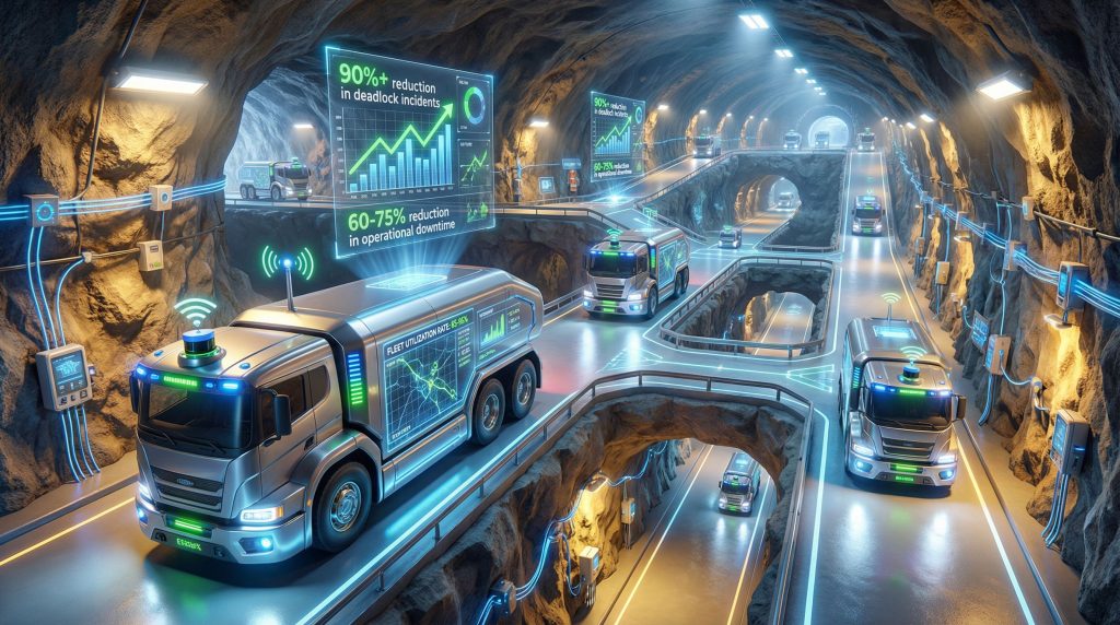 Epiroc autonomous truck haulage 3D depiction.