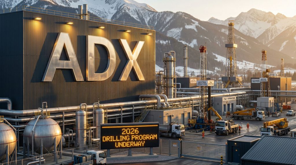 ADX Energy Ltd-ADX-ADX drilling facility with mountain backdrop.