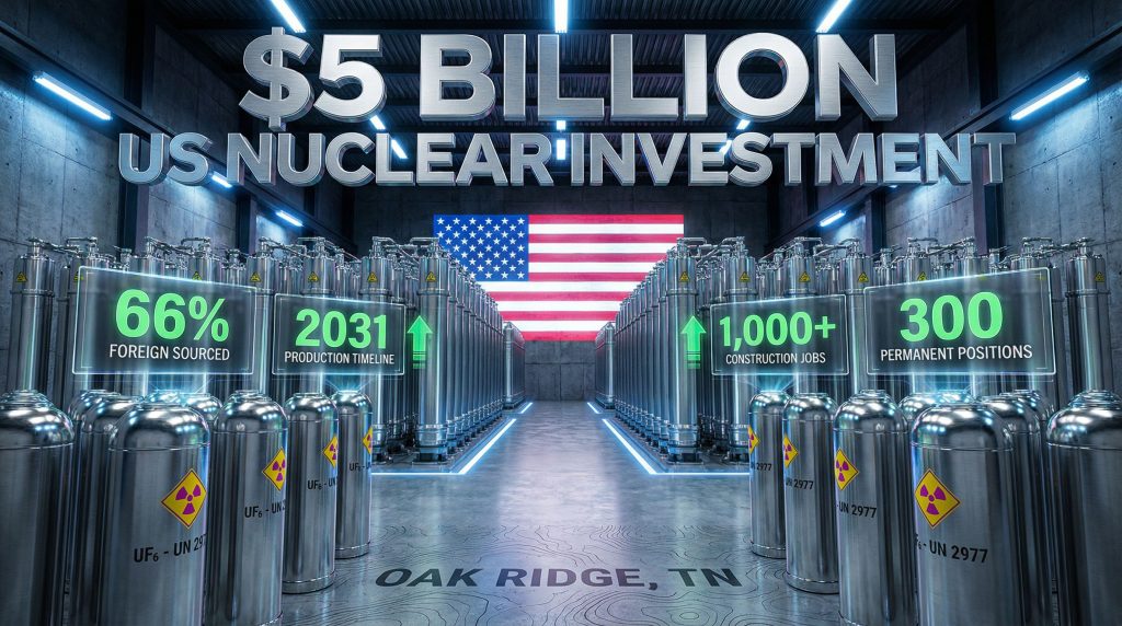 Orano nuclear fuel plant investment infographic.