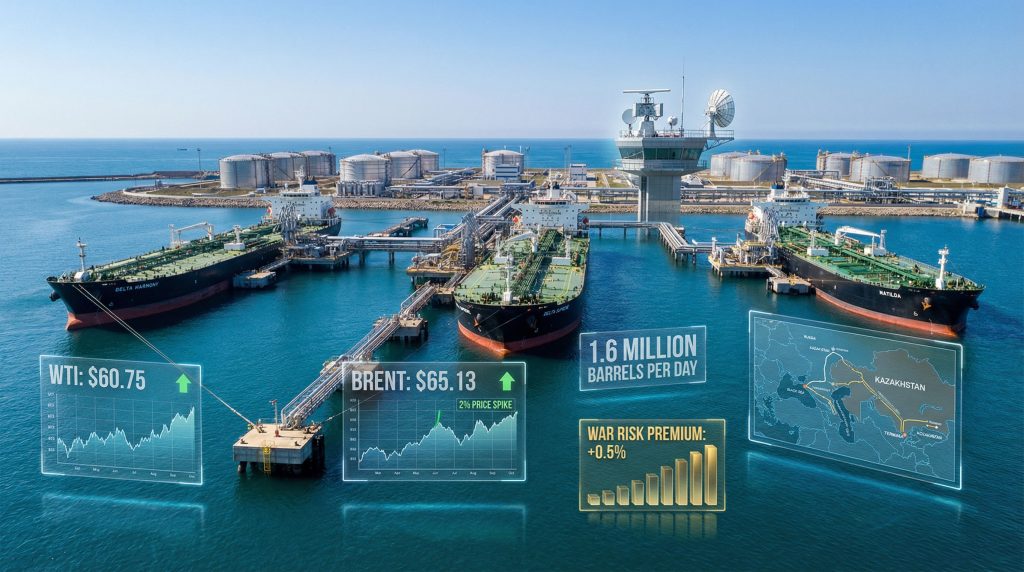 Oil prices jump; Black Sea terminal strike.