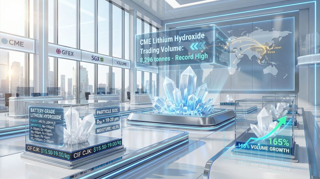 CME lithium hydroxide futures contract trading milestone.