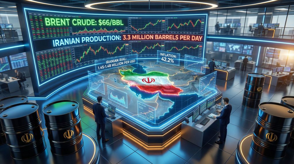 Iran protests oil prices in high-tech control room.