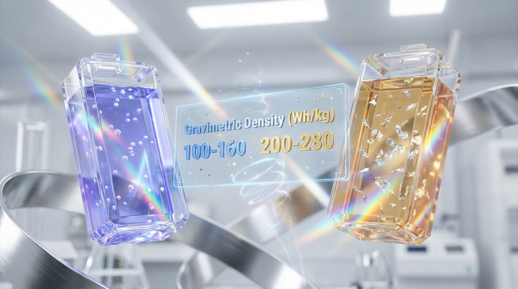 Sodium-ion batteries versus lithium-ion batteries: Comparative density analysis.