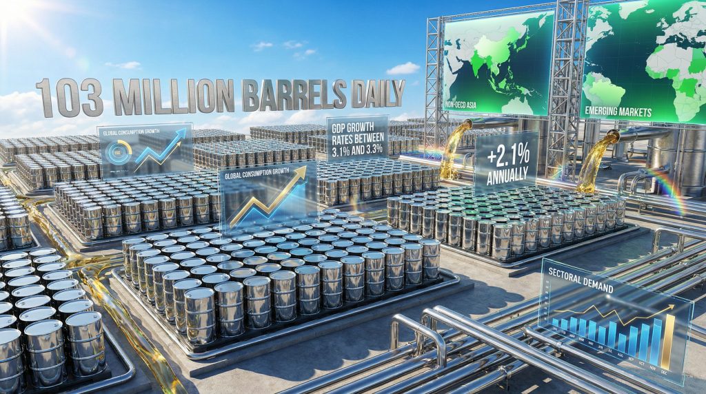Global oil demand growth visualized with charts.