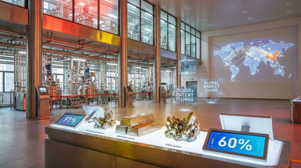 High-tech lab showcasing China's processing dominance.