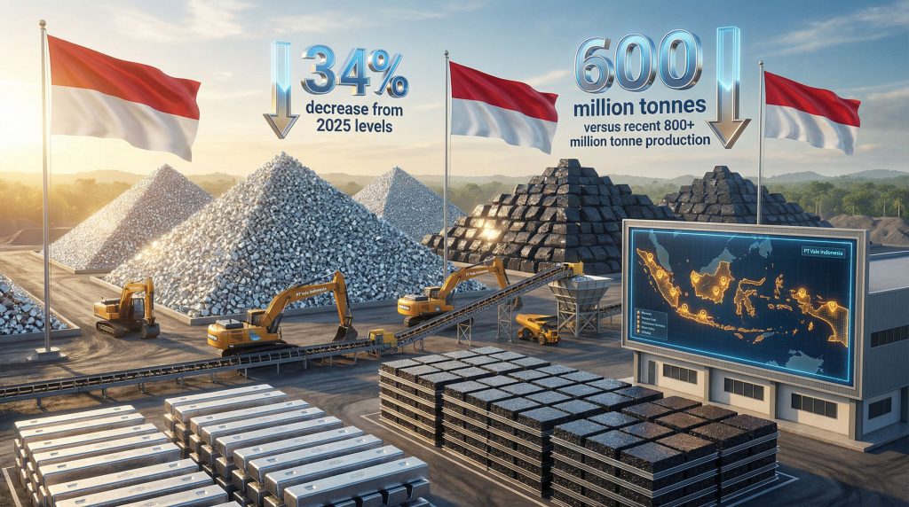 Indonesia to cut mining output quotas visualization.
