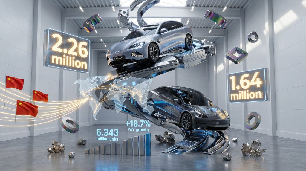 BYD surpasses Tesla in global sales.