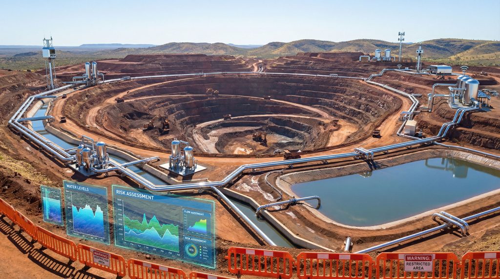 Vale mine overflow monitoring system visualized.