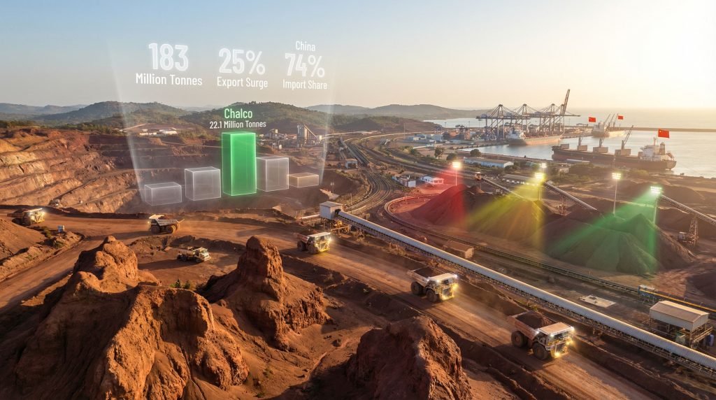 Guinea bauxite exports to China increase.