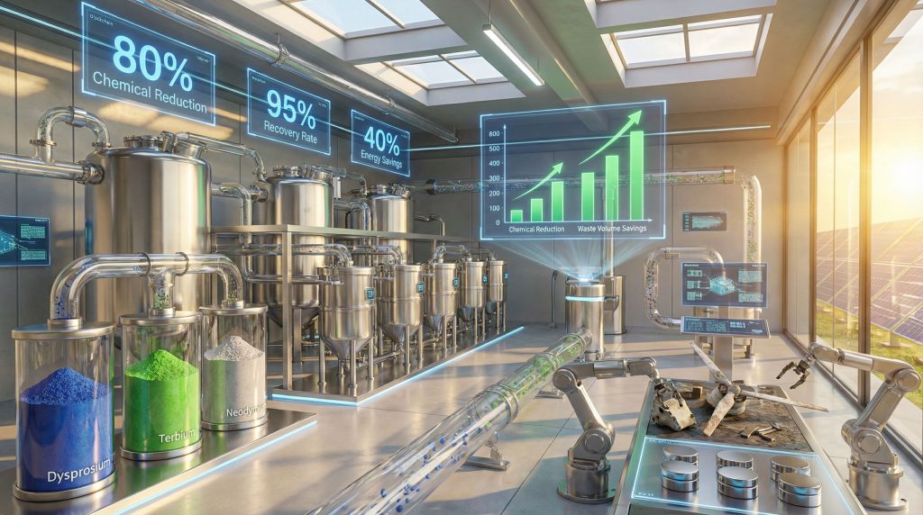 Innovative lab showcasing sustainable magnet production.