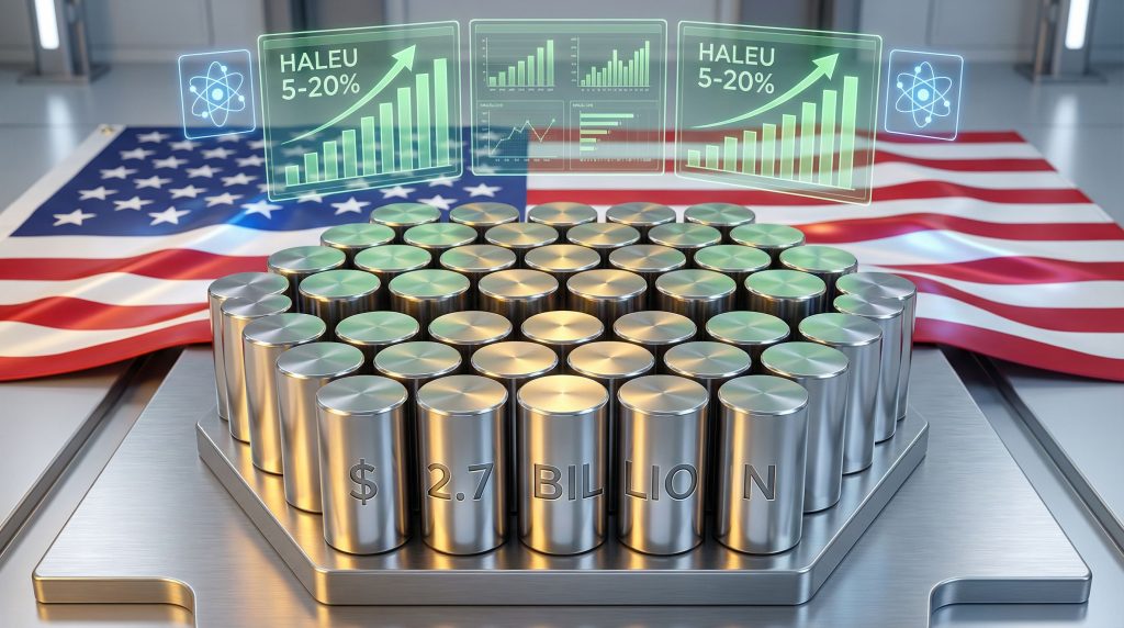 US uranium enrichment orders visualized with cylinders.