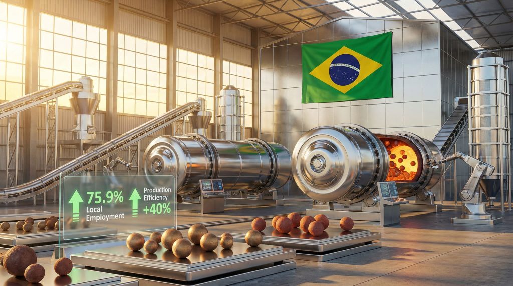 Samarco production increase in modern facility.