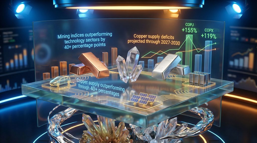 Mining stocks supercycle with rising indices.