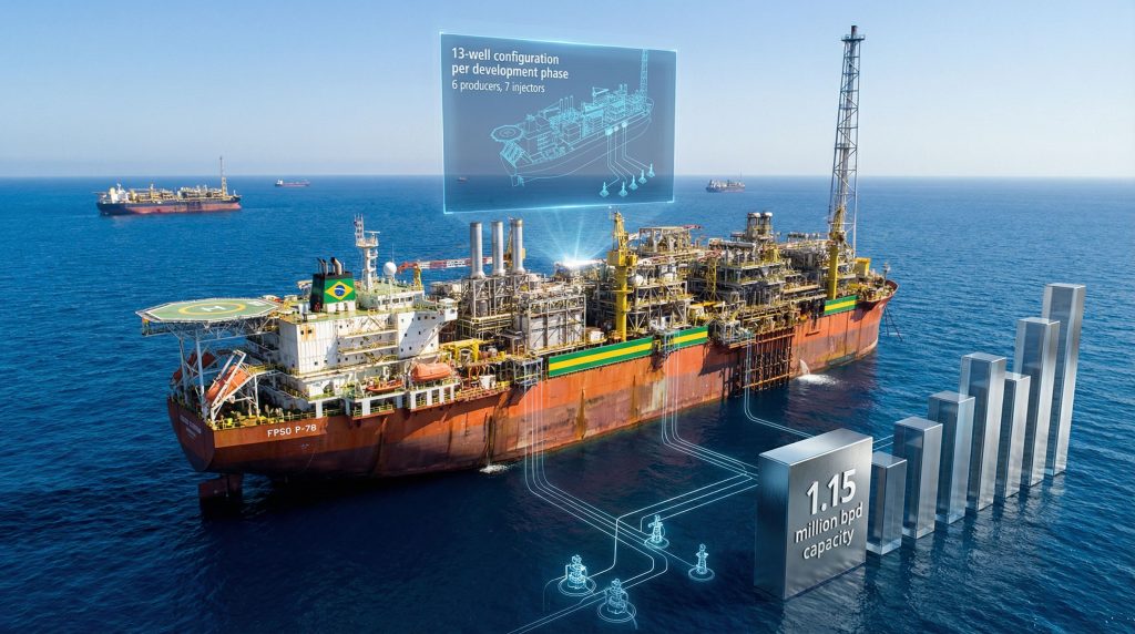 Petrobras Búzios oil platform at sea.
