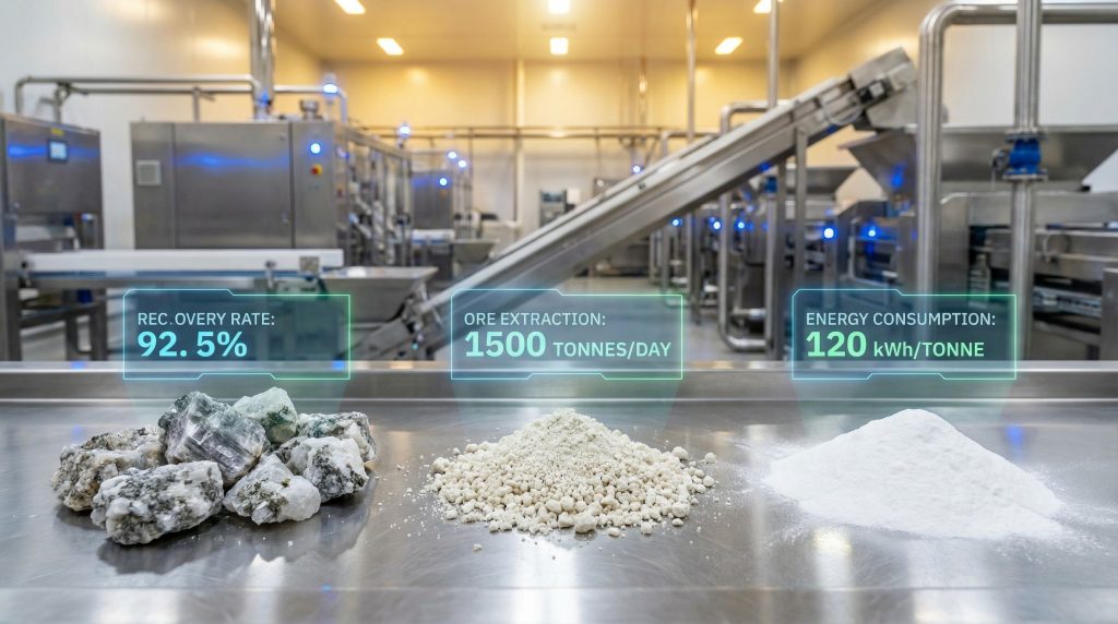 Keliber lithium project startup metrics displayed.