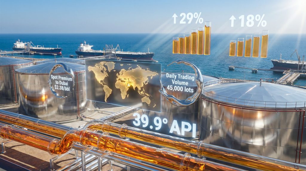 Murban crude prices rise, trading increases.