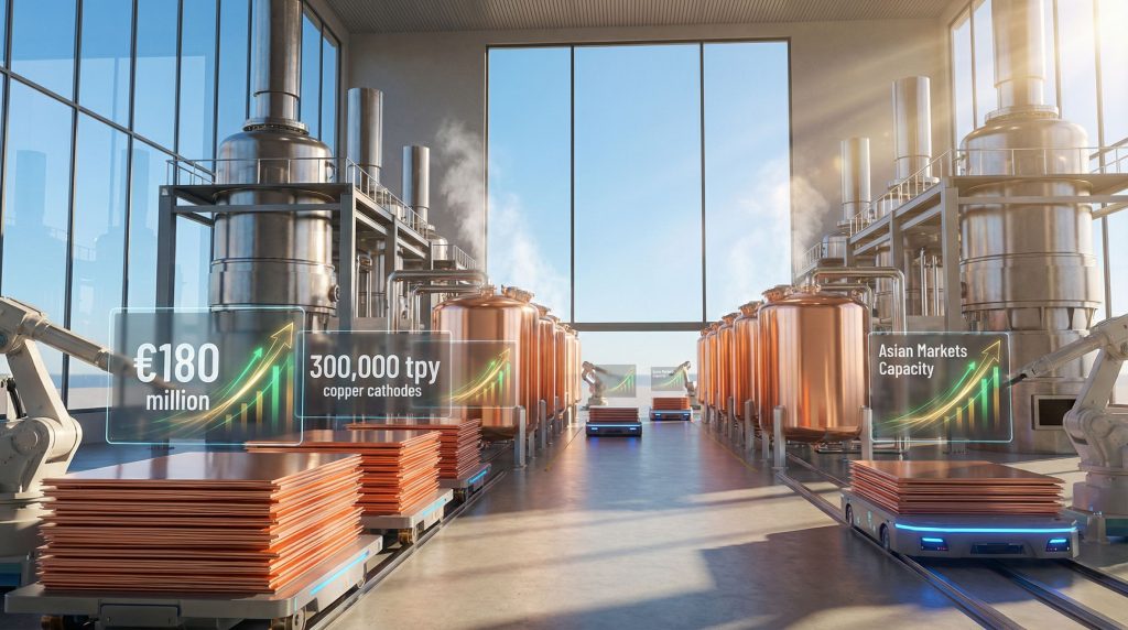 Modern Metso copper smelter in Asia.