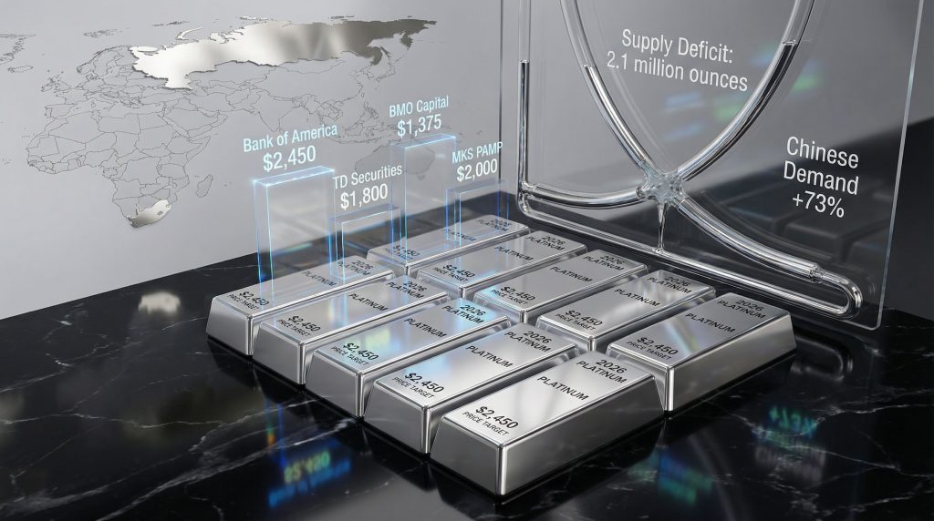 2026 platinum price forecast with projected values.