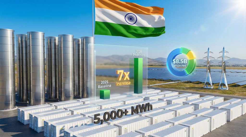 India's energy storage market growth forecast.