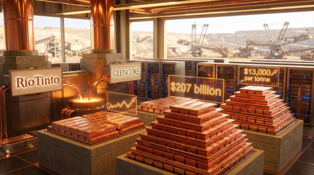 Rio Tinto Glencore copper acquisition visualized.