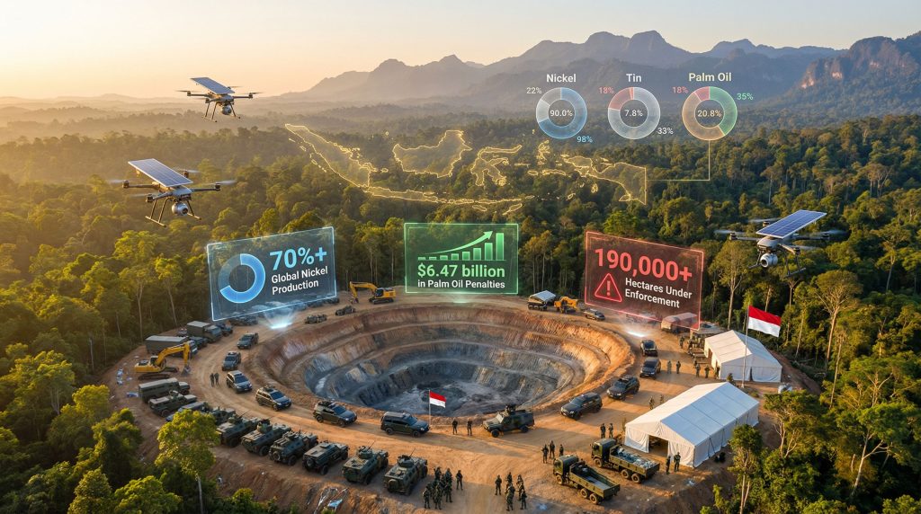 Drones monitor Indonesia illegal mining crackdown.