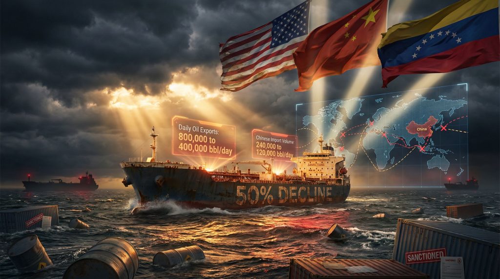 US sanctions impact Chinese-Venezuelan oil trade.