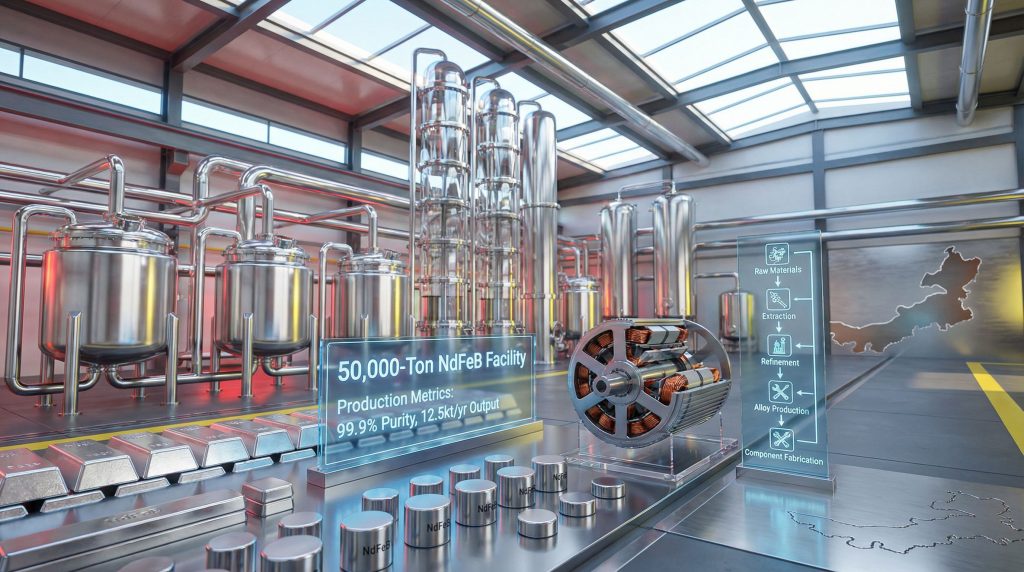 China Northern Rare Earth Group milestones, advanced processing facility.