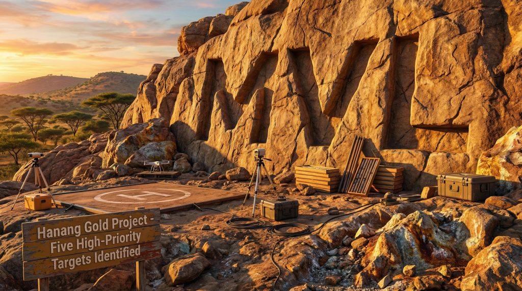Marvel Gold Ltd-MVL-Hanang Gold Project exploration site at sunset.