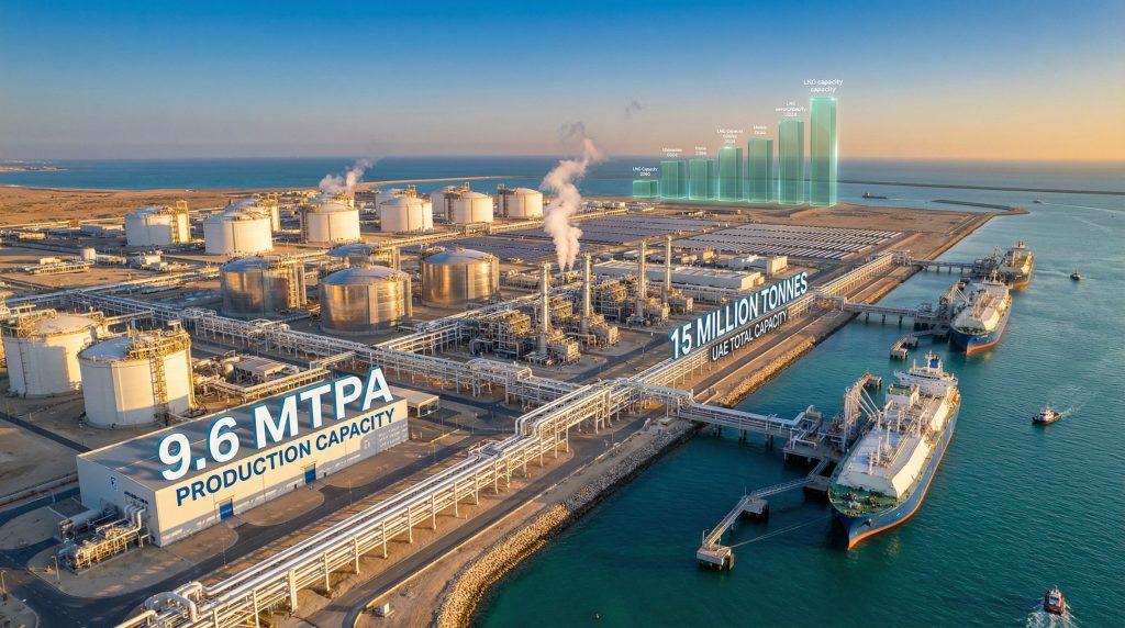 ADNOC Gas Ruwais LNG project facilities overview.