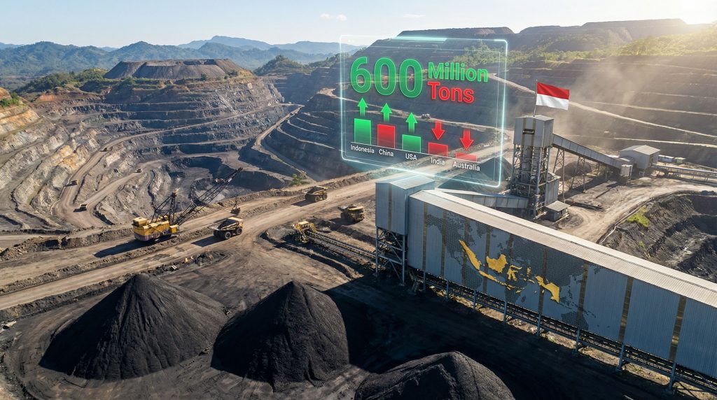Indonesia coal output quota 2026 infographic.