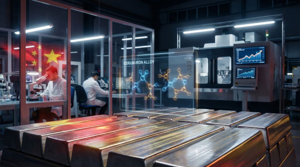 Laboratory showcasing China's rare earth-enhanced steel.