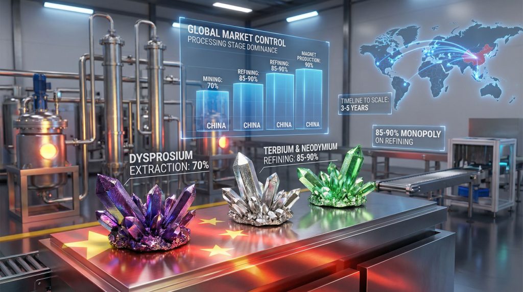 China rare earth export restrictions visualized in lab.