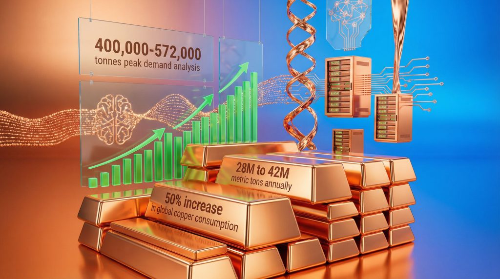 Copper demand increasing due to AI technology.