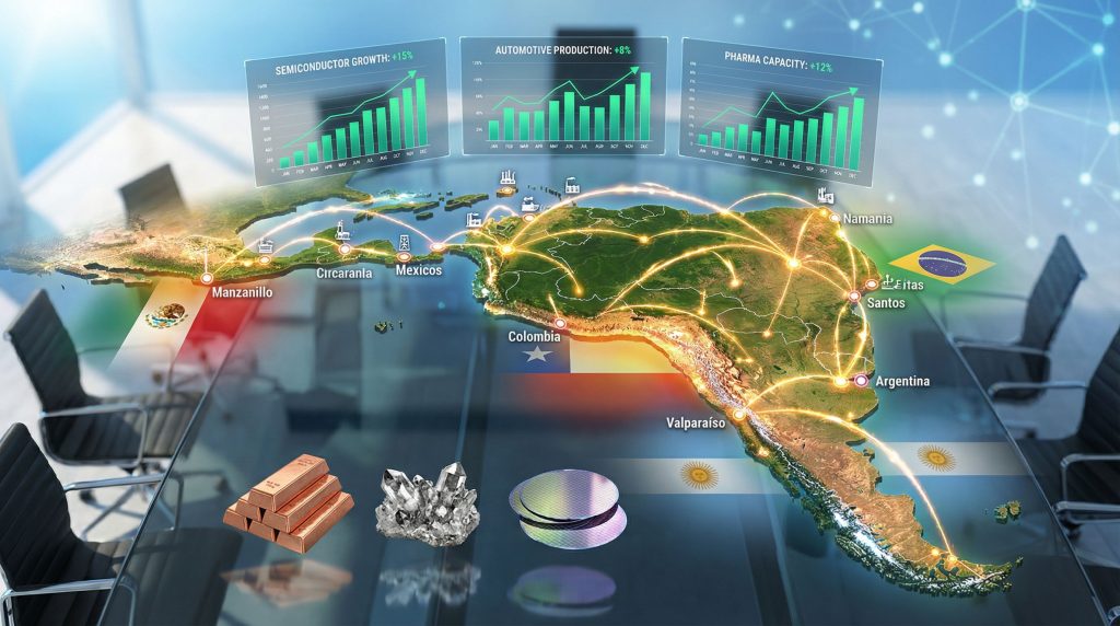 Latin America's role in global supply chain resilience depicted visually.