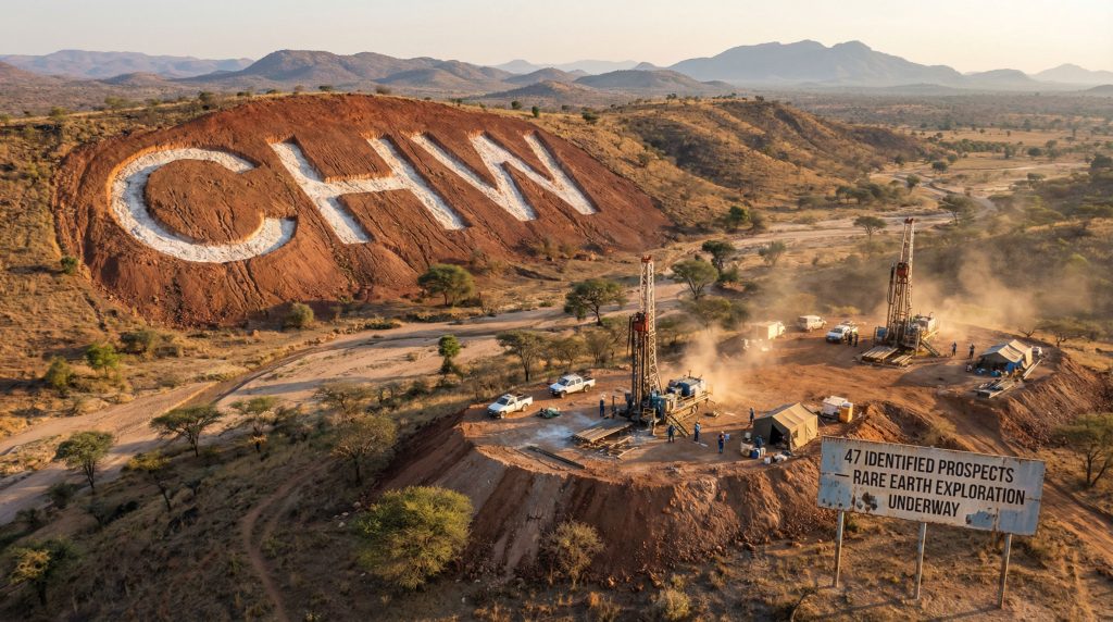 Chilwa Minerals Ltd-CHW-Rare earth exploration site in desert.