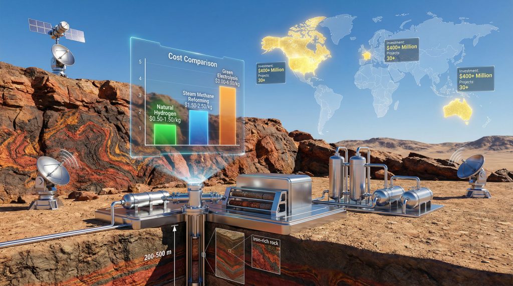 Natural hydrogen exploration technology in desert.