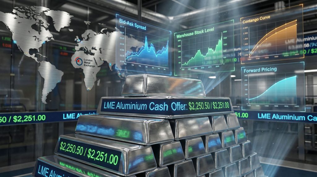 LME aluminium cash offer price charts.