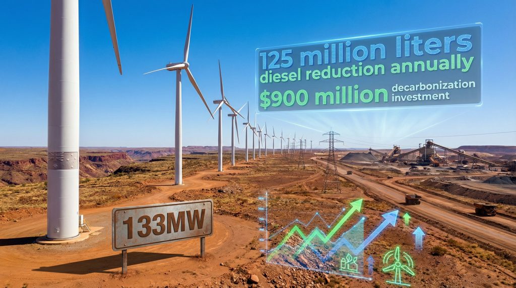Fortescue begins constructing 133MW wind farm.