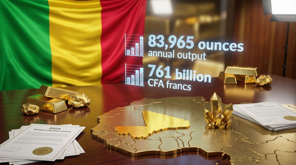 Mali gold mine managers detention, highlighted output data.