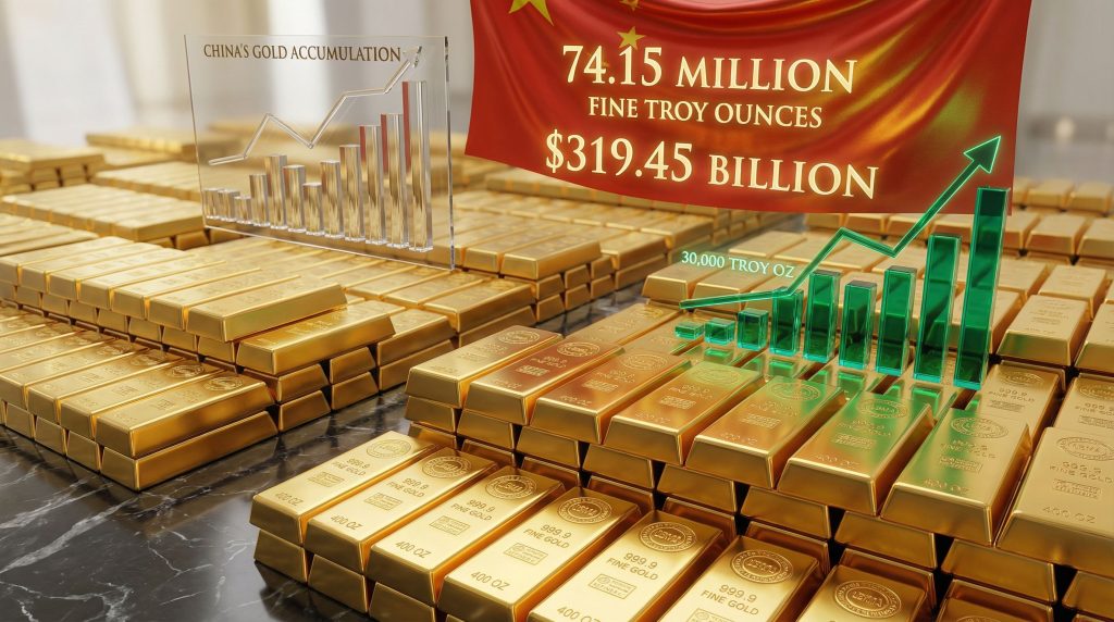 China's central bank gold purchase graph.
