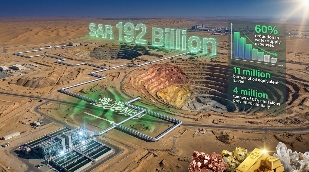 Saudi Arabia mining infrastructure initiative visualization.