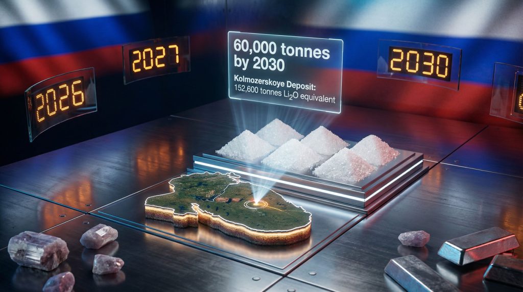 Russia lithium mining comeback visualized; production goals.