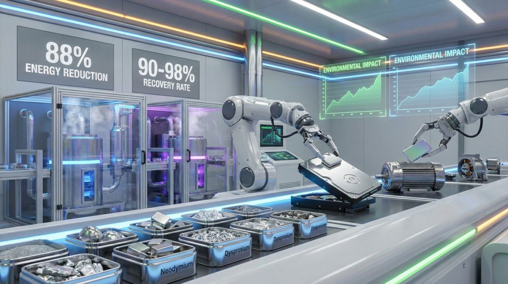 Robotic process for rare earth magnet recycling.
