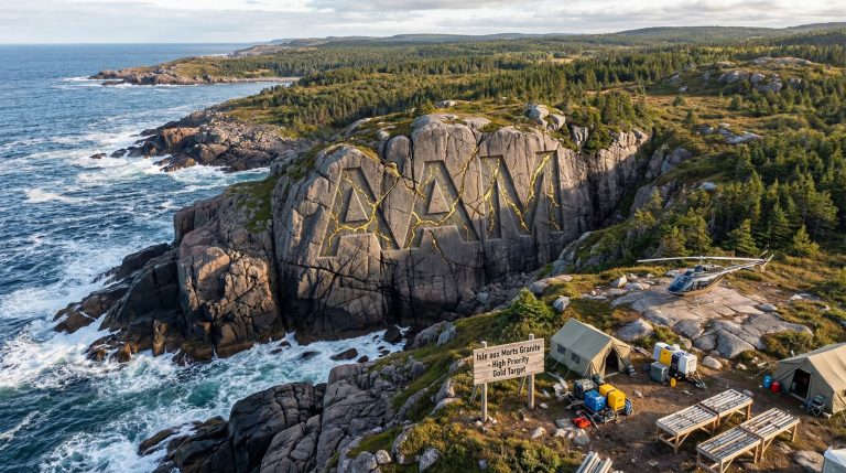 Aumega Metals Ltd-AAM-Isle aux Morts Granite coastal landscape.