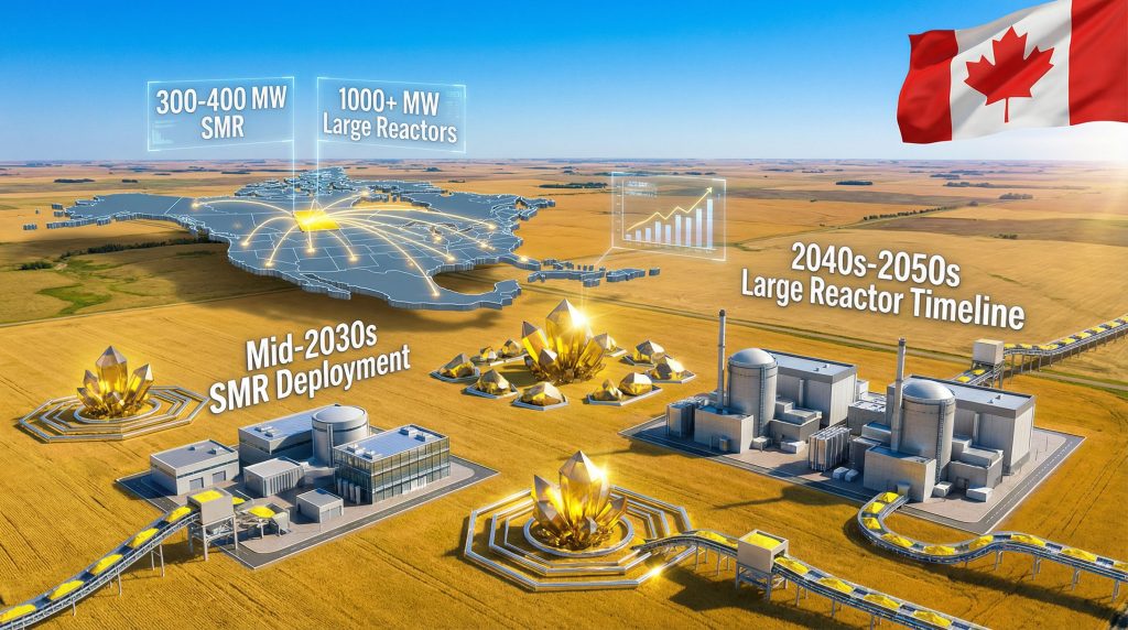 Saskatchewan nuclear reactor evaluation timeline illustration.