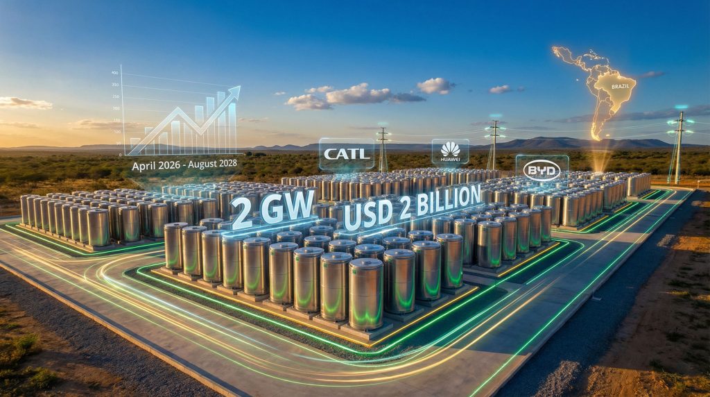 Brazil energy storage auction: futuristic battery farm.
